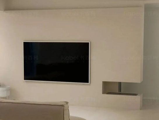 客廳背景墻不妨用具有自然質樸感的卡百利雅晶石耐磕碰藝術涂料